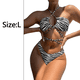 thumbnail image 2 of Conjunto de bikini de 2 piezas con tirantes cruzados en la parte delantera y corte alto para mujer, 2 of 5