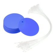Uxcell 1.17 inch Round Plastic Tags Tear Proof Waterproof Price Tags with Tie 25 Pcs Blue