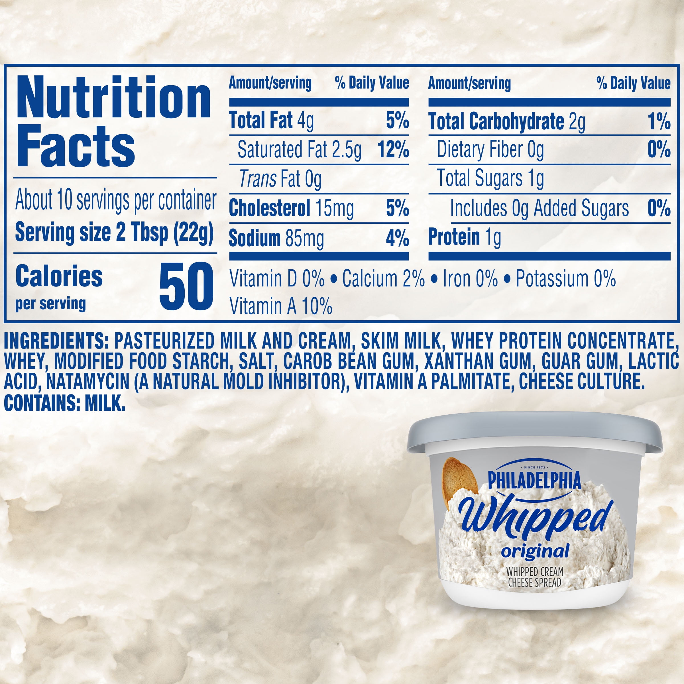 Philadelphia Plain Whipped Cream Cheese, 12 Ounce Container -- 12