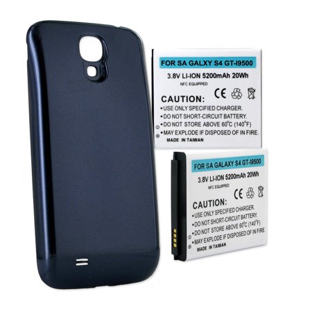 SAMSUNG GALAXY S4 5.2Ah EXTENDED NFC BATTERY W/ BLUE COVER Cellular Battery