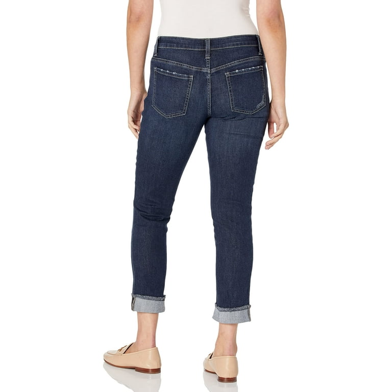 Riders by Lee Indigo Fringe Cuff Boyfriend Jean