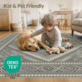 thumbnail image 4 of ODIKA 8'x10' Washable Area Rug Non-Shedding, Easy Care, Entry Neutral Grey Banded Geometric Repeating Entryway Front for King Size Bedroom Under Bed, Master Suite, 4 of 7