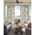 thumbnail image 3 of Sunflower Bees Black Out Curtains 72 Inch Long, Light Blocking Drapes with Black Liner, Spring Summer Farmhouse Floral Watercolor Thermal Blackout Curtains for Bedroom Living Room 52"x72" 2 Panels, 3 of 8