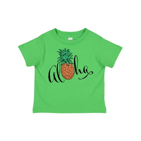 

Inktastic Aloha- in cursive with pineapple Gift Toddler Boy or Toddler Girl T-Shirt