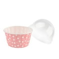 thumbnail image 5 of 100 piezas de mini moldes para cupcakes, moldes de papel redondos para hornear pasteles, moldes para muffins con tapa, color rosa, 5 of 5