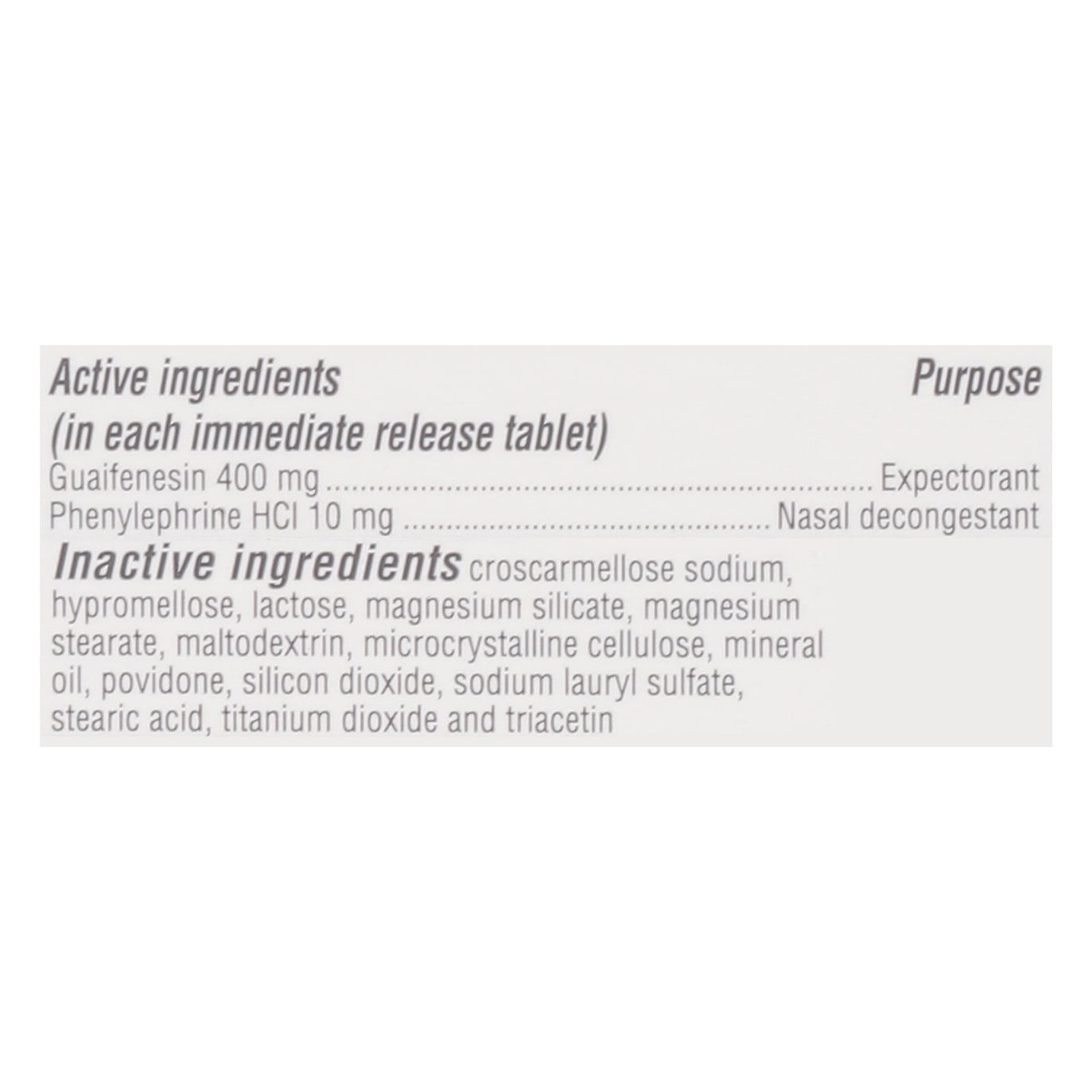 Rugby Chest Congestion Relief PE, OTC Medicine for Nasal Congestion, 60ct Tablets