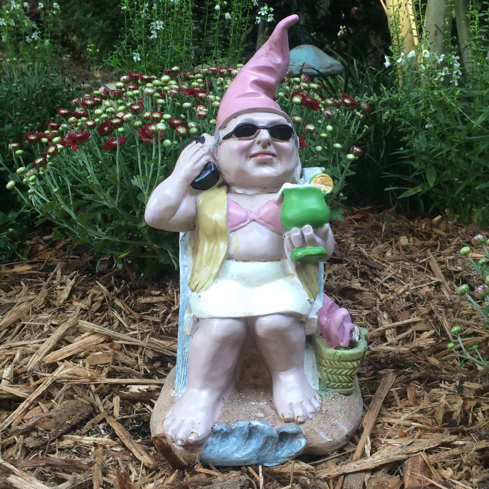 Nowaday Gnomes "Beach Babe the Gnome" Life's a Beach Garden Gnome Babe Relaxing... by GSIHomeStyles
