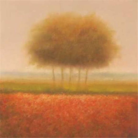 ArtLine PDXGA0116192LARGE Orange Group of Trees Poster Print by Hans Dolieslager, 24 x 24 - Large