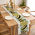 thumbnail image 3 of Bee Love Table Runner 108 Inches Long Farmhouse Dress Scarves, Daisy Eucalyptus Leaves Rustic Gray Plaid Dining Tablerunner for Coffee Table/Kitchen Island/Party Décor, 13" x 108", 3 of 8