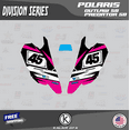 thumbnail image 2 of Kalair GFX Graphics Kit for Polaris ATV PREDATOR50 (2004-2007), and OUTLAW50 (2008-2019) Division Series, 2 of 4