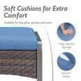 thumbnail image 4 of OPOHORO 4-Piece Patio Conversation Set with 2 Swivel Rocking Chairs and 2 Ottomans, PE Wicker Outdoor Furniture with Blue Cushions for Porch or Backyard, 4 of 13
