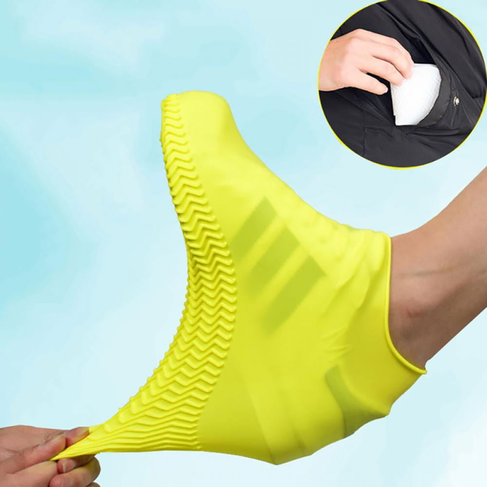Waterproof Shoe Covers Reusable Fits Men Women Slip Resistant Rain Shoe Foldable 