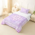 thumbnail image 2 of Homewish Purple Boho Mandala Floral Twin Comforter Sets,Dreamy Bohemian Bedding Set,Reversible,2 Pieces,1 Comforter and 1 Pillowcase, 2 of 7
