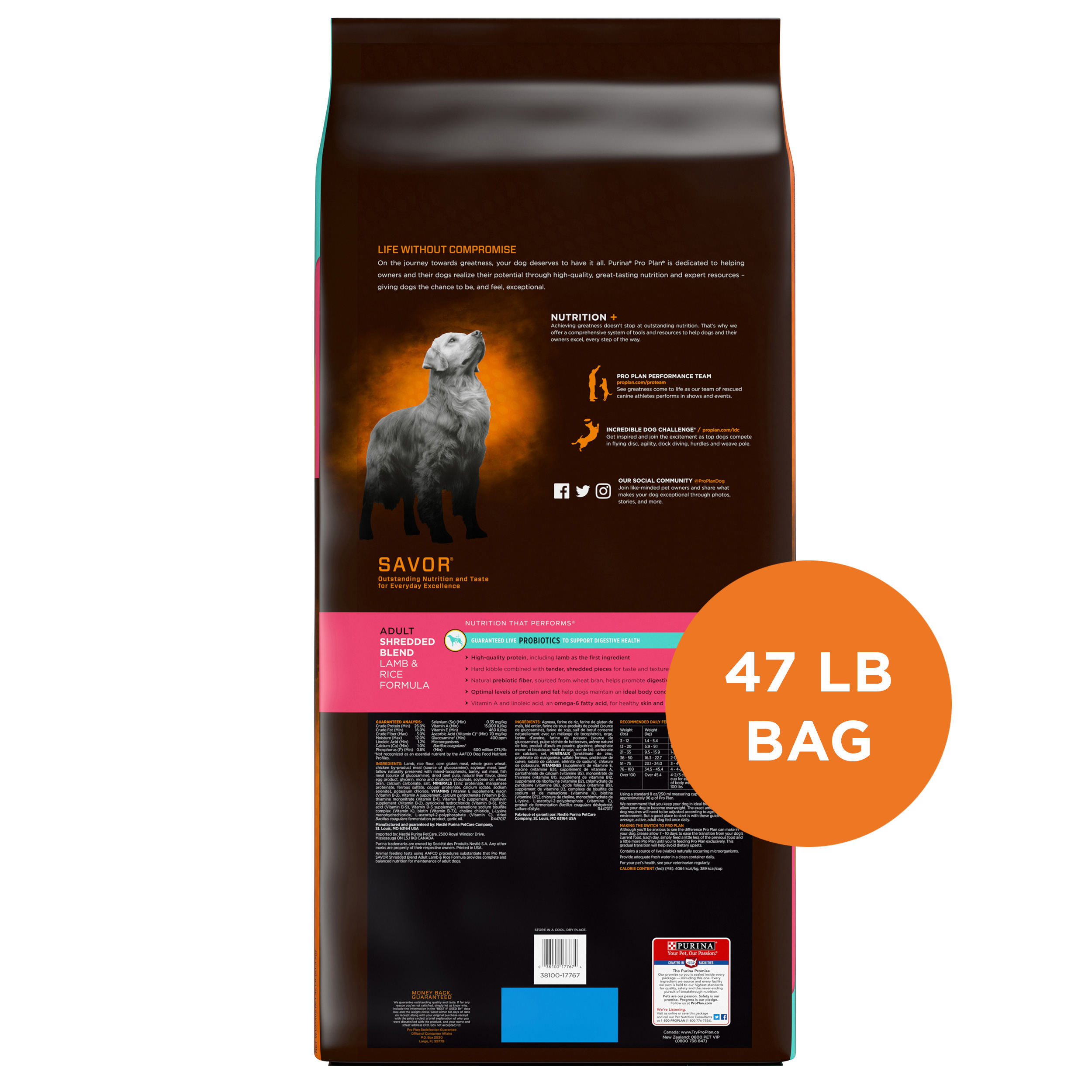 purina pro plan 47 lb bag