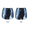 thumbnail image 6 of Uemuo Night Scene of Wolves Pattern Women's Athletic Shorts High Waisted Running Shorts with Liner Pockets Gym Elastic Workout Shorts-Small, 6 of 9