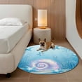thumbnail image 3 of Fantasy Color Nut Round Living Room Rugs 3.3 ft, Dreamy Blue Starfish Coral Sea Ocean Life Washable Area Rug with Non-Slip Sturdy Edge Binding Round Front Door Mat Floor Carpet for Entryway, 3 of 9