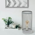 thumbnail image 3 of Simple Designs Lampe de Table Cylindrique en Acier Gris à Mailles, 3 of 4
