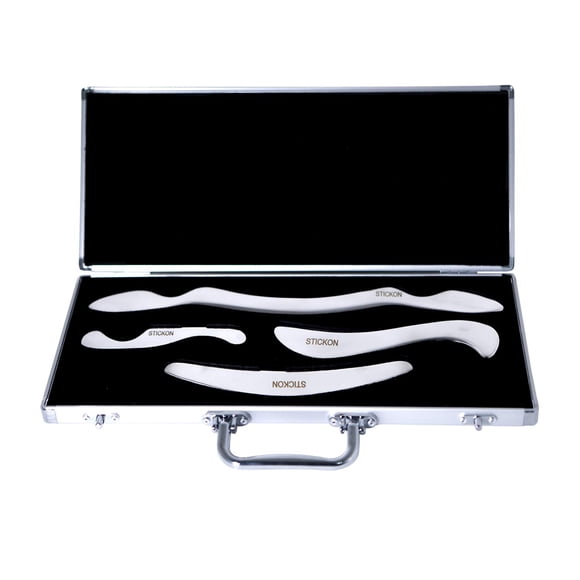 Set de Herramientas de Masaje STICKON Gua Sha de Acero Inoxidable en Forma de N