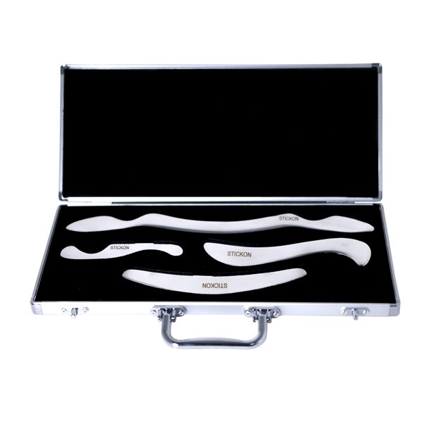 Set de Herramientas de Masaje STICKON Gua Sha de Acero Inoxidable en Forma de N
