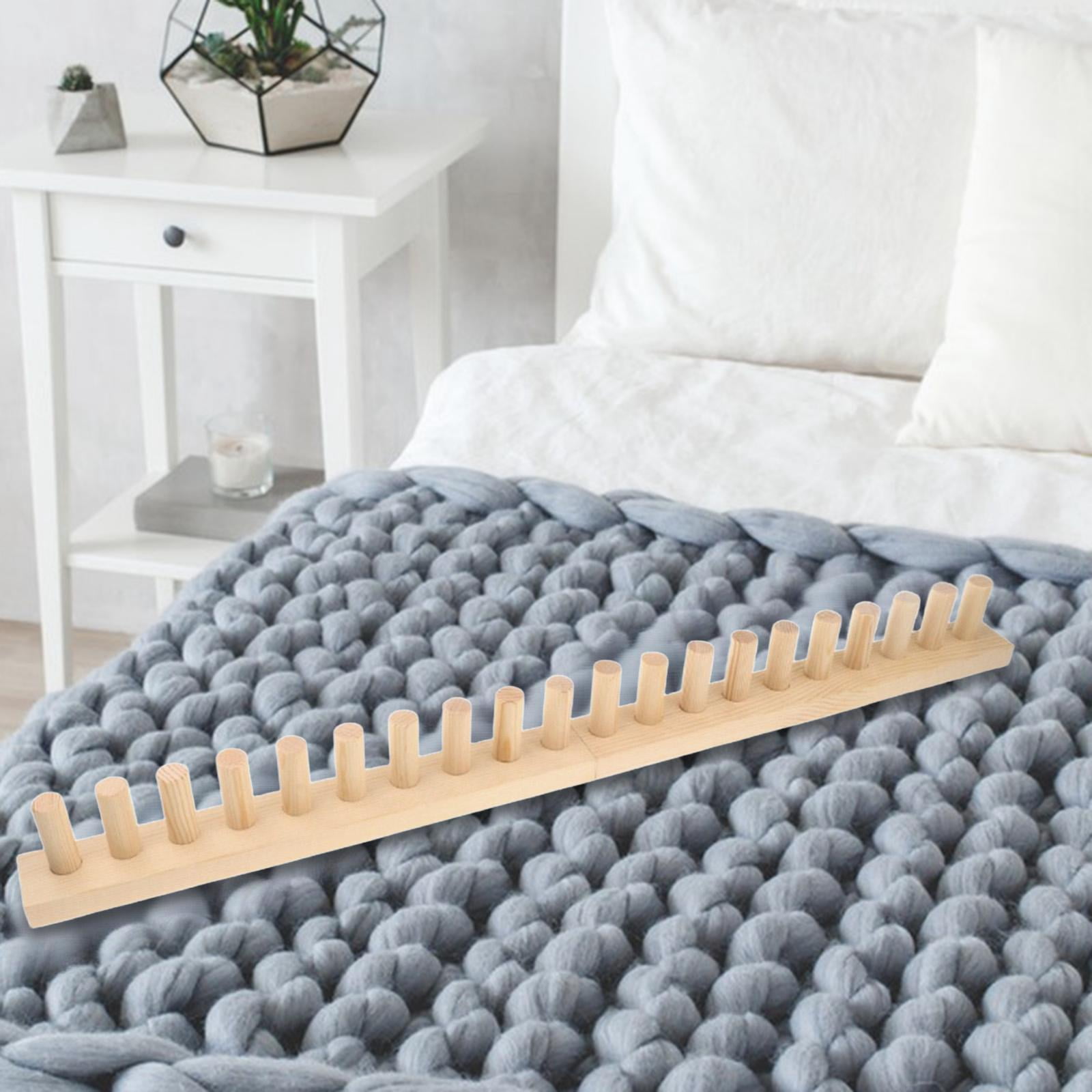 GUOOL Knitting Frame for Thick Yarn Blankets, Adjustable Size, Assembly Required, DIY Wooden Frame for Home Decor, Ideal for Hand Knitting for Beginners