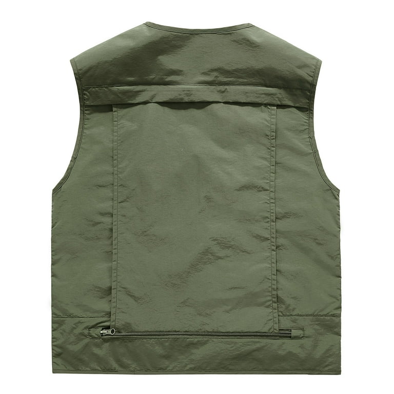 Mens Big & Tall Vests M-6XL Plus Size Sleeveless Zip-Up V