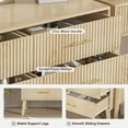 thumbnail image 4 of Furtivusia 6 Drawers Double Dresser for Bedroom, Modern Chest of Drawer Storage Cabinet with Wood Legs for Living Room, Oak Color, 4 of 9