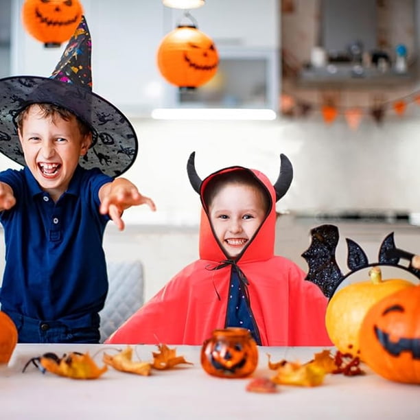 Set De Capa De Vampiro Y Diablo Para Niños – Incluye Capa Reversible De 90 Cm, Gorro Puntiagudo Y Antifaz, Ideal Para Halloween Y Cumpleaños (color Negro/rojo)