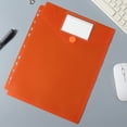 thumbnail image 1 of Letter-Size Plastic Folder with Button Closure and Removable Label,11-Hole Endwise Binder Insert for Organized Filing and Document Storage,office organization,plastic folder,Orange,1PC, 1 of 8