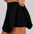 thumbnail image 5 of Clearance Sale! Women's Tennis Skirts With Pockets Lightweight Summer Athletic Pleated Skirt With Shorts Underneath Black L Size, 5 of 9