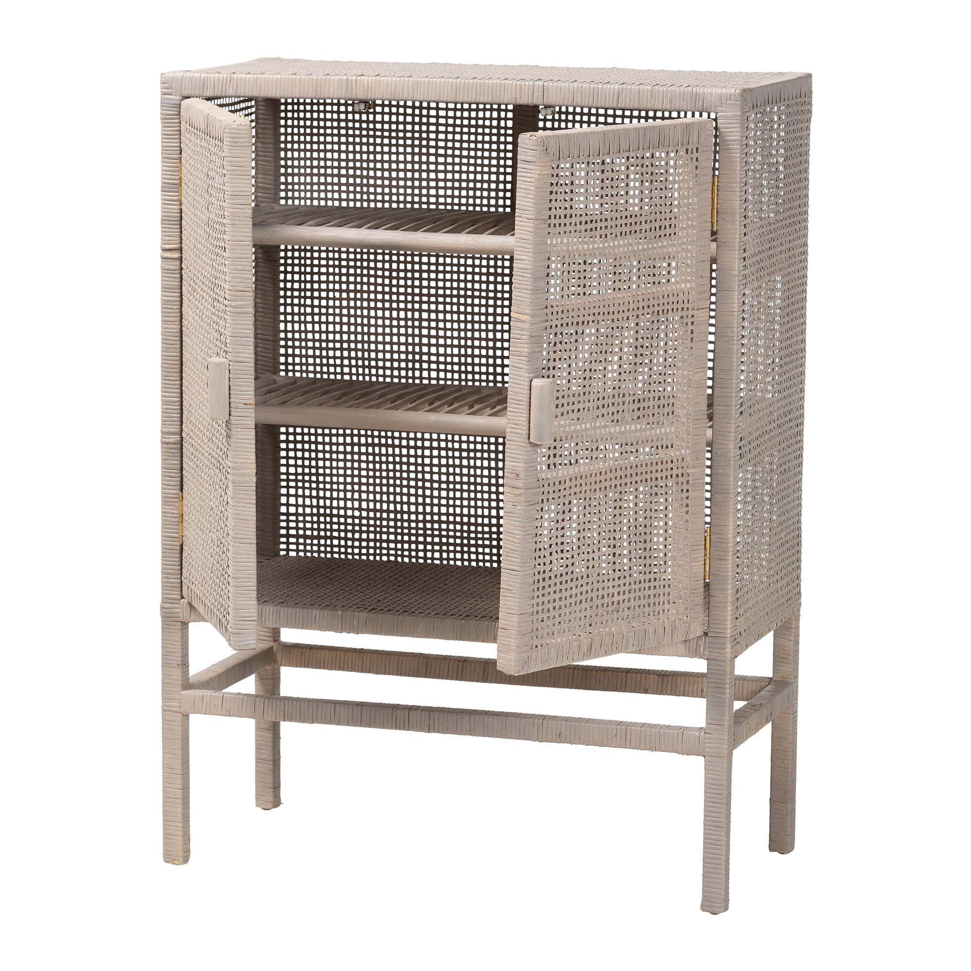 bali & pari Vivan Boho Storage Cabinet, 3-Tier, French Grey