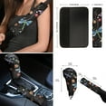 thumbnail image 6 of Renewold Dragonfly Flower Colorful Car Seat Cover Full Set 12 PCS, with Steering Wheel Cover Seat Belt Strap Wrap Cover Armrest Pad Handbrake Cover Gear Shift Cover Car Coasters, Easy to Install, 6 of 7