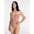 thumbnail image 2 of Time and Tru Women's and Women's Plus Cut Out Bandeau One Piece Swimsuit, Sizes XS-3X, 2 of 6