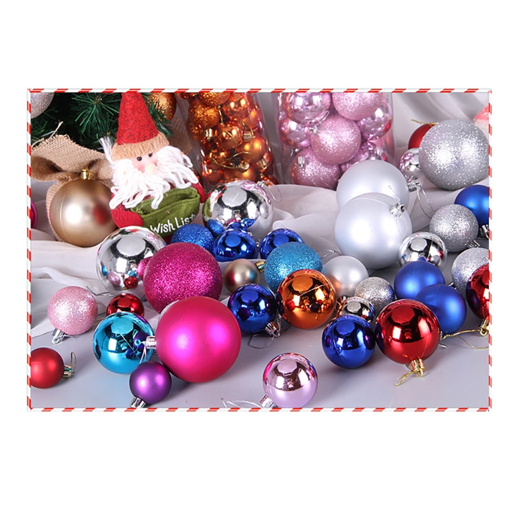 24Pcs Christmas Balls Party Xmas Tree Decorations Hanging Ornament+6PC Santa Dec 