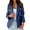 Blue, variant on Lindreshi Womens Blazers on Women Business Attire Solid Color Long Sleeve Cardigan Top Jacket Coat Outwear