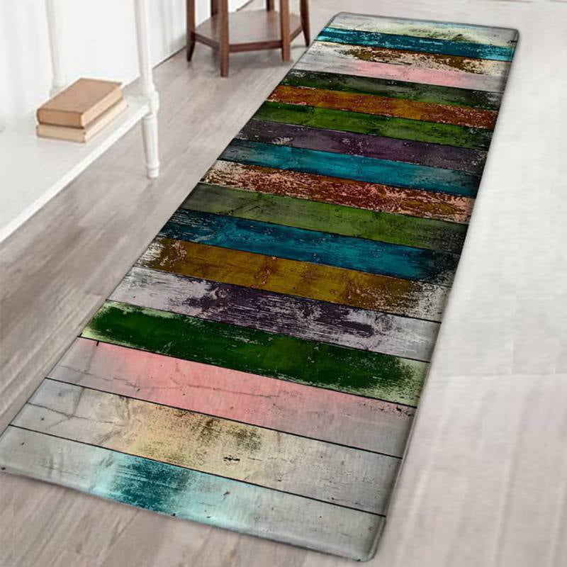 3d Color Wooden Board Bath Mats And, Can You Use Rubber Backed Rugs On Wood Floors