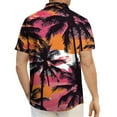 thumbnail image 3 of Yteetum Men's Hawaiian Shirt Short Sleeve Floral Button Down Lapel Hawaiian T Shirts Mens Casual Plus Size Hawaiian Palm Tree Print Qucikly Dry Short Sleeve Shirts Summer Vacation Beach Tee Shirts, 3 of 5