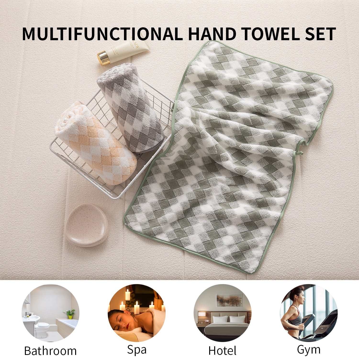 Beartech 12 Piece Hand Towel Set, Ultra Soft and Highly Absorbent Microfiber Towels 600GSM Quick Dry 16"x32" Hand Towels For Bathroom,kitchen-Apricot Yellow