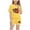 Yellow, variant on Girls Boys Graphic Tracksuit Sets 2 Piece Outfits Letter Print Vacation Tee Top and Drawstring Waist Shorts Army Green 13-14 Years