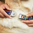 thumbnail image 2 of Disney Pet Collar, Dog Collar Metal Seatbelt Buckle, Beauty the Beast Stained Glass Scenes, 20 to 31 Inches 1.5 Inch Wide, 2 of 9