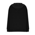 thumbnail image 4 of Women's Solid Color Ribbed Knit Hooded Trendy Sweatshirts V-Neck Long Sleeve Casual Hoodies with Kangaroo Pocket (S, Black), 4 of 9