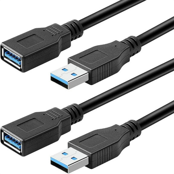 2 Pack USB 3.0 Extension Cable SuperSpeed Type A Male to Female Extender Cord (3FT)