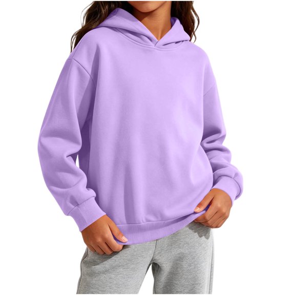 OGLCCG Girls Hoodie Trendy Long Sleeve Hooded Sweatshirt with Pocket Baggy Kids Pullover Tops Fall Outfits Size 2-14