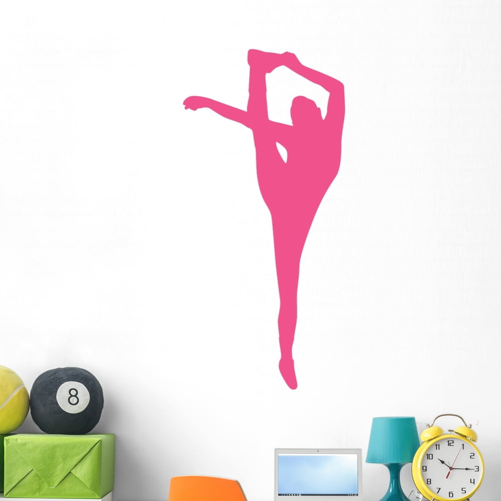 Cheer Silhouette Hot Pink Wall Decal by Wallmonkeys Peel and Stick
