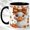 Black, variant on Autumn Duck Coffee Mug, Plaid Bow Mug, Ceramic 11 oz