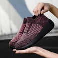 thumbnail image 6 of CAICJ98 Men's Slip On Shoes Casual Shoes Lightweight Walking Shoes Breathable Knit Anti-Slip Tennis Shoes Mens Hot Pink,6.5, 6 of 6