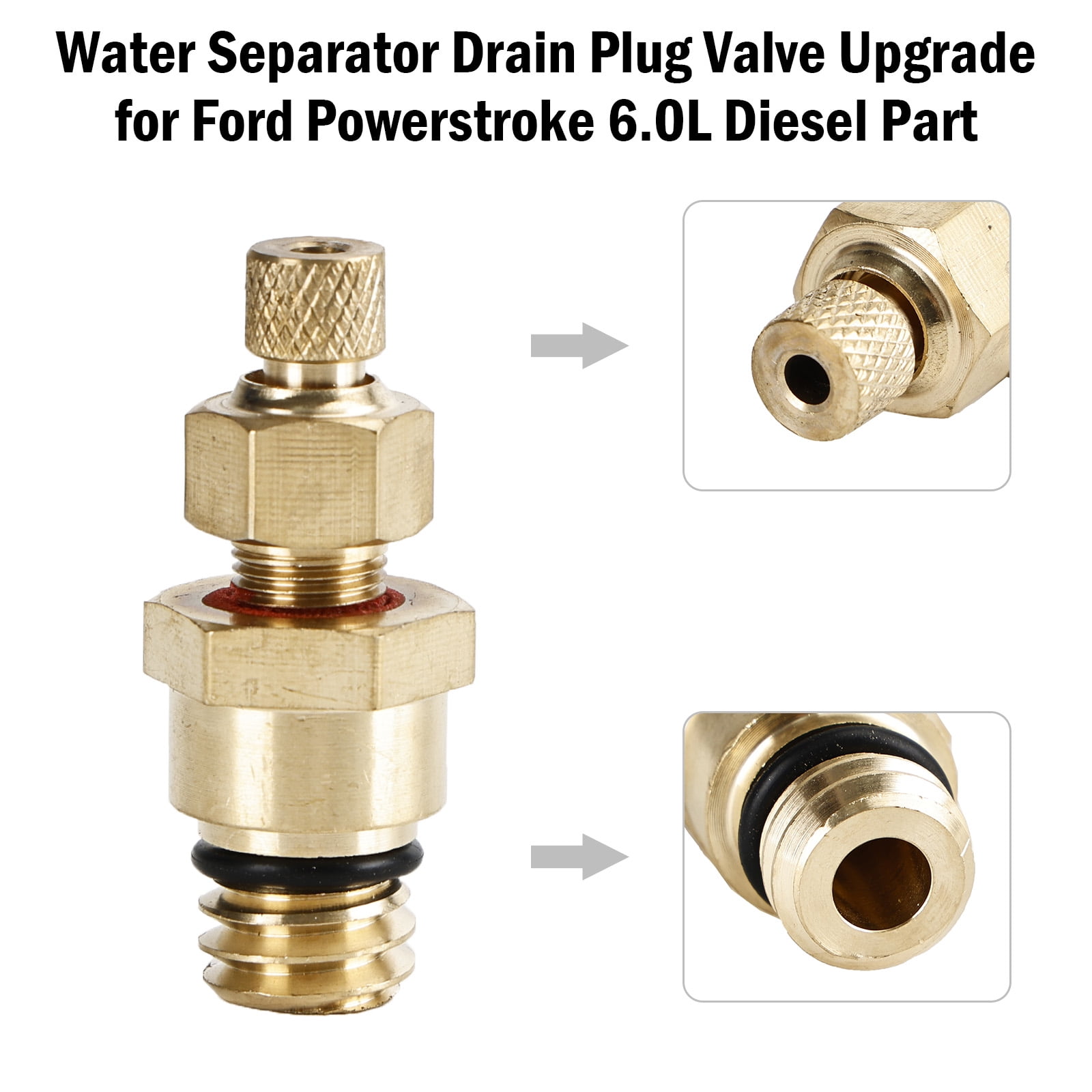 Water Separator Drain Plug Valve Upgrade for Ford Powerstroke 6.0L