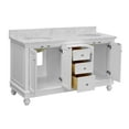 thumbnail image 6 of Bella 60" Double Bathroom Vanity with White Cabinet and Carrara Marble Top, 6 of 7