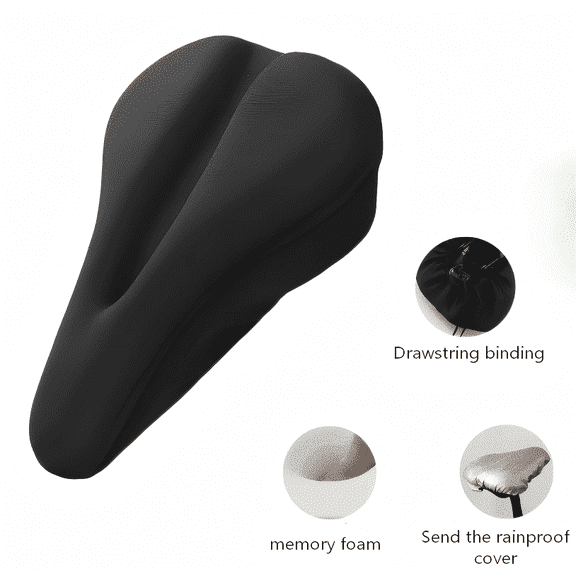 Bike Seat Cushion – Comfortable Gel Bike Seat Cover for Indoor & Outdoor Cycling, Universal Fit for Peloton, Stationary, Exercise, Mountain & Road Bikes, Non-Slip Padded Cushion for Longer Rides