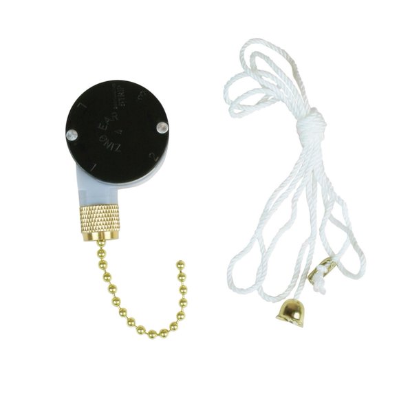 Interruptor de ventilador Jandorf 60306 de latón de 3 velocidades y 8 hilos