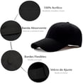 thumbnail image 4 of Gorra Ajustable, Negro, Color Liso, Beisbol, Sombrero, Tennis, Correr, Fitness, Uso Diario Dahirim Store DN1912C, 4 of 5
